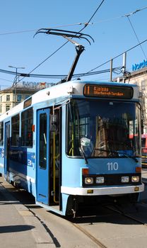 City tram in Oslo Norway