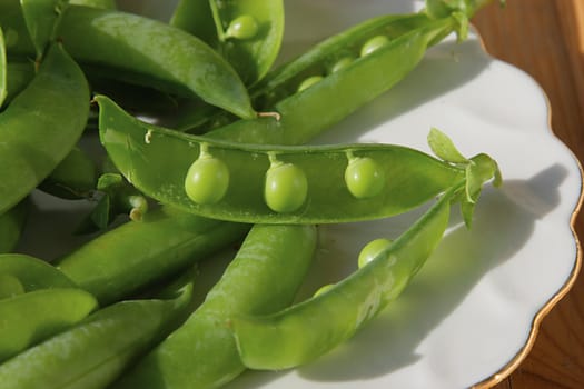 Green peas on a dish