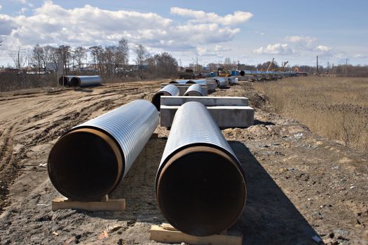 Installation of a gas pipeline Russia-Europe