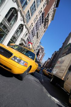 Street photography of New York cab