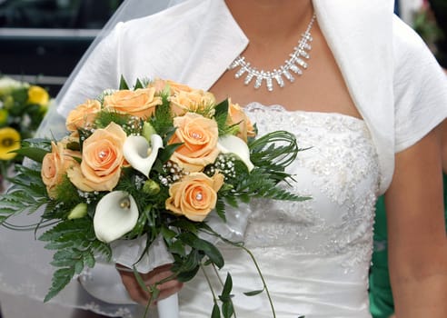 Bride Holding Bouquet from rose