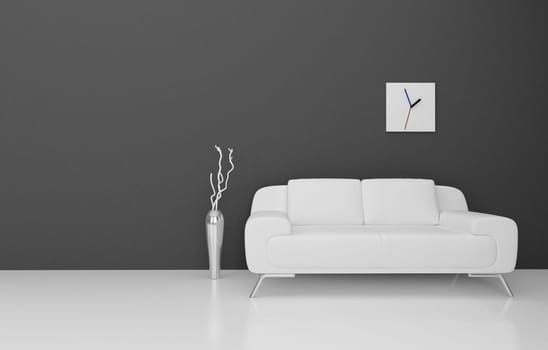 High resolution image. 3d rendered illustration. Interior of the modern room.