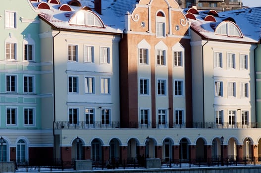 Ancient buildings in Kaliningrad. The ethnographic and trading-craft centre.