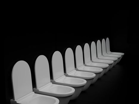 Toilette in hotel room. High resolution image. 3D rendered illustration.