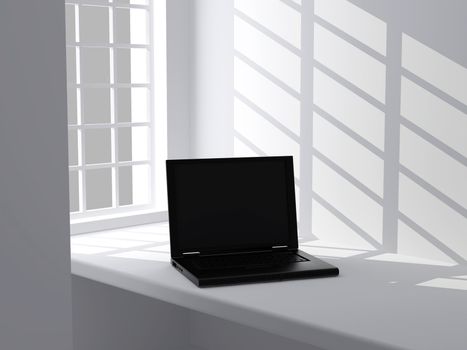 Laptop isolated on white background. High resolution image laptop.