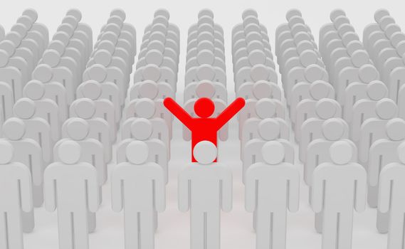 Men 3d rendered illustration isolated on white background. High resolution image.