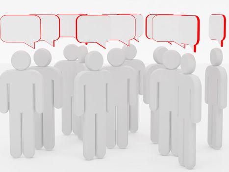 Men 3d rendered illustration isolated on white background. High resolution image.