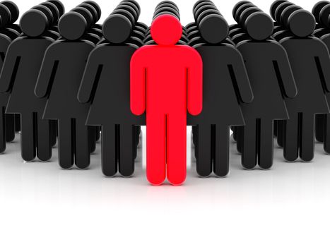 Men 3d rendered illustration isolated on white background. High resolution image.