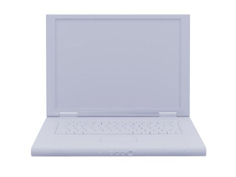 White Laptop isolated on white background. High resolution image.