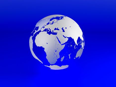 High resolution image  planet. 3d illustration over blue backgrounds.