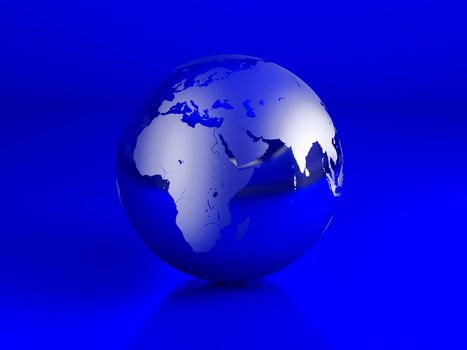 High resolution image  planet. 3d illustration over blue backgrounds.