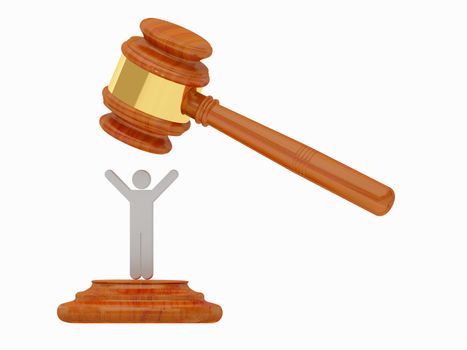 Anvil of the justice. 3d image isolated on white background.