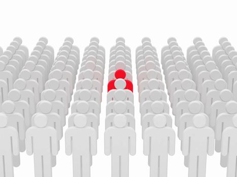 Men 3d rendered illustration isolated on white background. High resolution image.