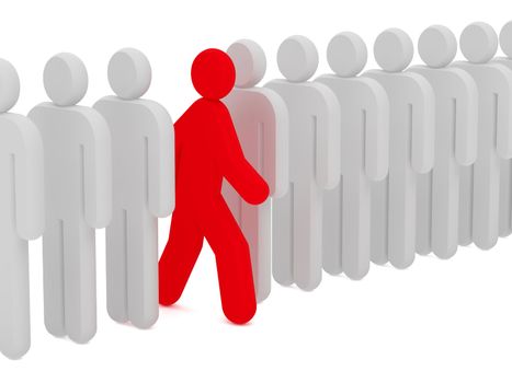 Men 3d rendered illustration isolated on white background. High resolution image.