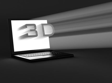 Laptop isolated on black background. High resolution image.