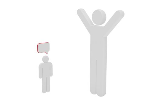 3D people with talk or thought - isolated over a white background