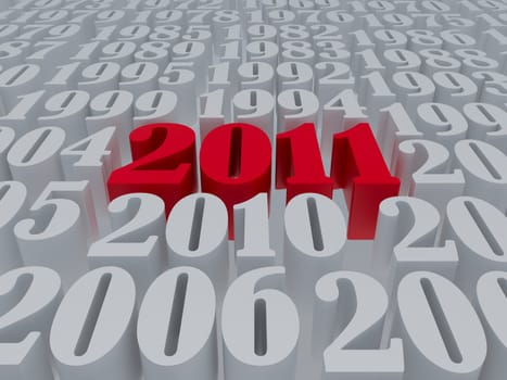 New 2011 year card. High resolution image.  3d rendered illustration.