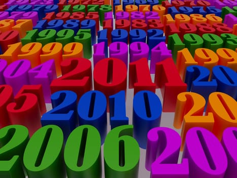 New 2011 year card. High resolution image.  3d rendered illustration.