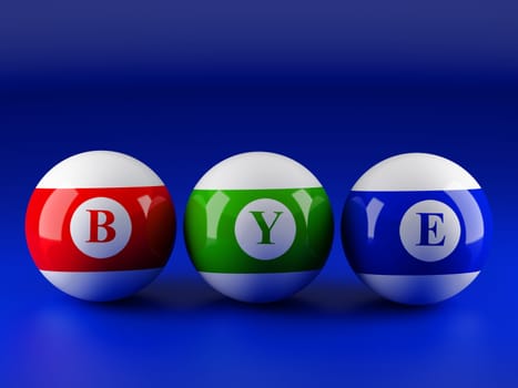 High resolution image.  3d rendered illustration. Billiard balls isolated on blue.