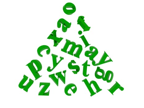 High resolution image alphabet. 3d illustration over  white backgrounds.