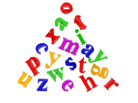 High resolution image alphabet. 3d illustration over  white backgrounds.