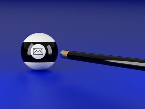 High resolution image.  3d rendered illustration. Billiard balls isolated on blue.