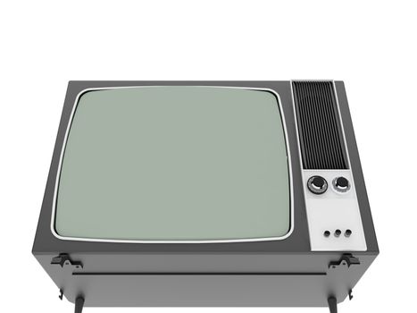 Old vintage TV over a white background. 3d rendered illustration.