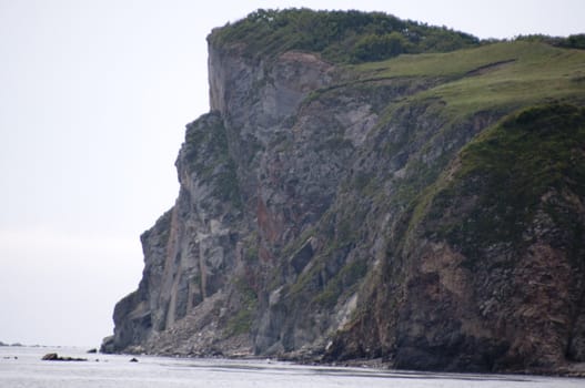 High resolution image. Beach of sea of Japan in Russia. Coastal fading.