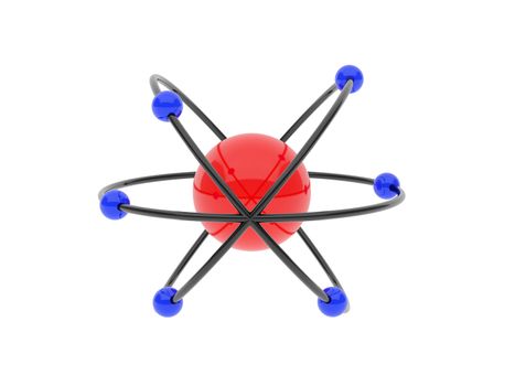 High resolution image. Model of atoms and protons.
