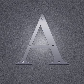 High resolution image. Letter A. Background from the metal letter.