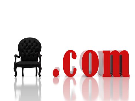 High resolution image white armchair. 3d illustration over white backgrounds.