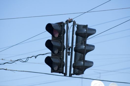High resolution image. Still-life engineering and technical equipment - close-up and detail Traffic lights.