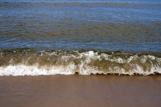 High resolution image. Running wave. Coast of Baltic sea.