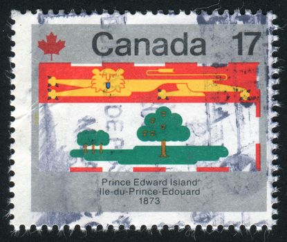 CANADA - CIRCA 1979: Designs: Provincial and Territorial flags. Prince Edward Island, circa 1979.