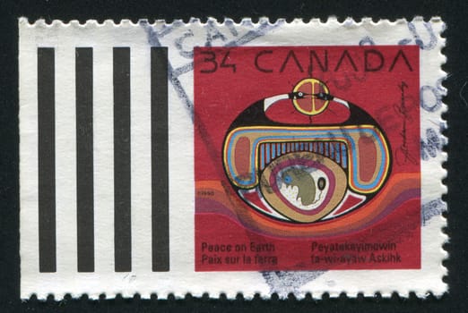CANADA - CIRCA 1990: Rebirth by Jackson Beardy, circa 1990.