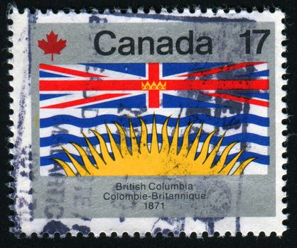 CANADA - CIRCA 1979: Provincial and Territorial flags. British Columbia, circa 1979.
