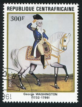 CENTRAL AFRICAN REPUBLIC - CIRCA 1983: George Washington - first President of the United States of America, circa 1983.