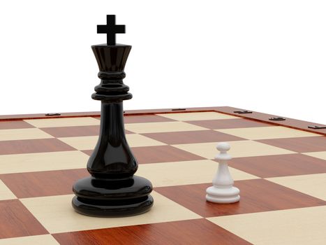 High resolution image chess on a white background. 3d illustration.