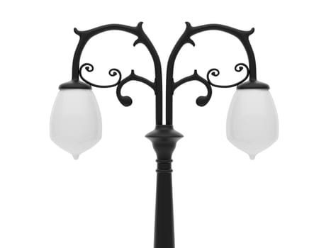 Four isolated city lanterns.  High resolution image. 3d illustration.
