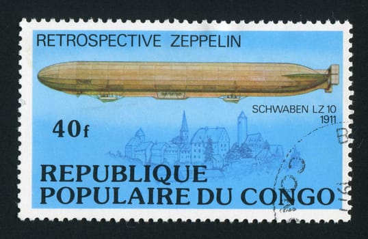 CONGO - CIRCA 1977: Zeppelin - �Schwaben� LZ 10, circa 1977.