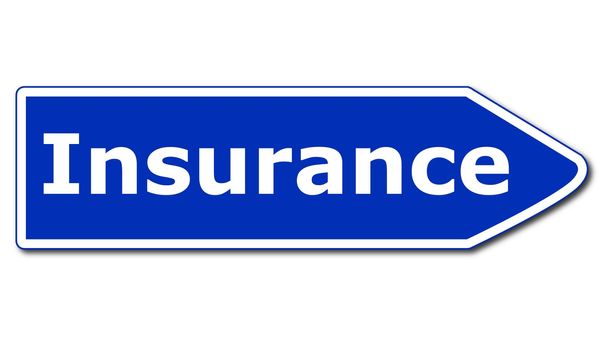 insurance or damage concept with road sign isolated on white background