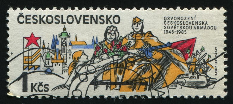 CZECHOSLOVAKIA - CIRCA 1985: The Soviet soldiers release Czechoslovakia, circa 1985.