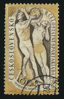 CZECHOSLOVAKIA - CIRCA 1960: Female basketball players, circa 1960.