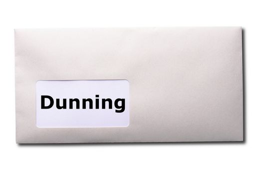 dunning or reminder concept with post letter and word