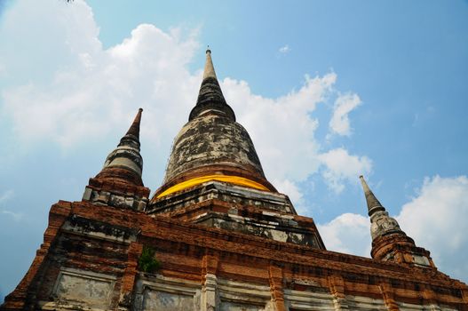 Ruined Old Temple of Ayuthaya, Thailand,