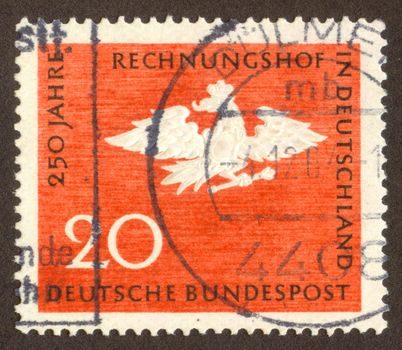 GERMANY -CIRCA 1964: Flying eagle, circa 1964.