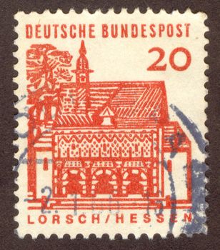 GERMANY -CIRCA 1964: Lorch am Rhein is a small town in the Rheingau-Taunus-Kreis in the Regierungsbezirk of Darmstadt in Hesse, Germany, circa 1964.