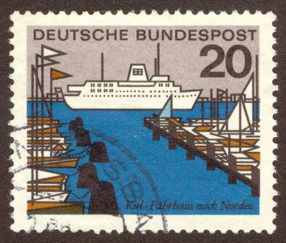 GERMANY -CIRCA 1964: Kiel is the capital and most populous city of the northern German state Schleswig-Holstein, circa 1964.
