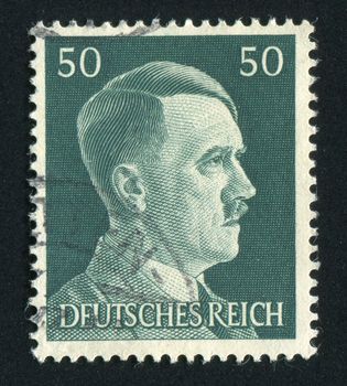 GERMANY  - CIRCA 1941: Adolf Hitler was an Austrian-born German politician and the leader of the National Socialist German Workers Party. This image is not nazism propagation, circa 1941.