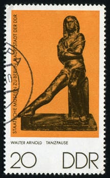 GERMANY  - CIRCA 1976: Small sculptures. Dancer at rest, by Walter Arnold,  circa 1976.